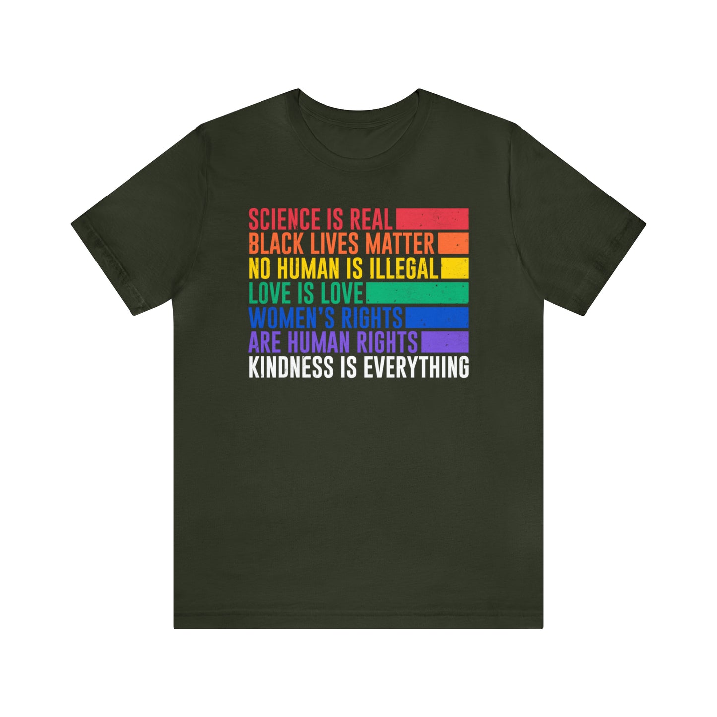 Plus size Science is Real, Black Lives Matter, Love is Love Short Sleeve Tee