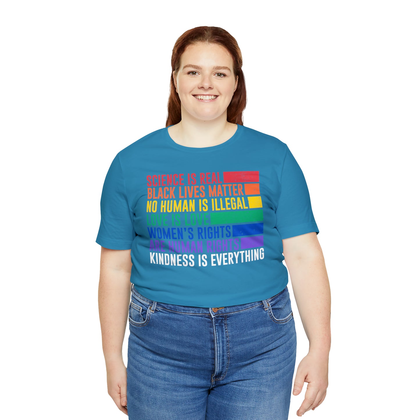 Plus size Science is Real, Black Lives Matter, Love is Love Short Sleeve Tee