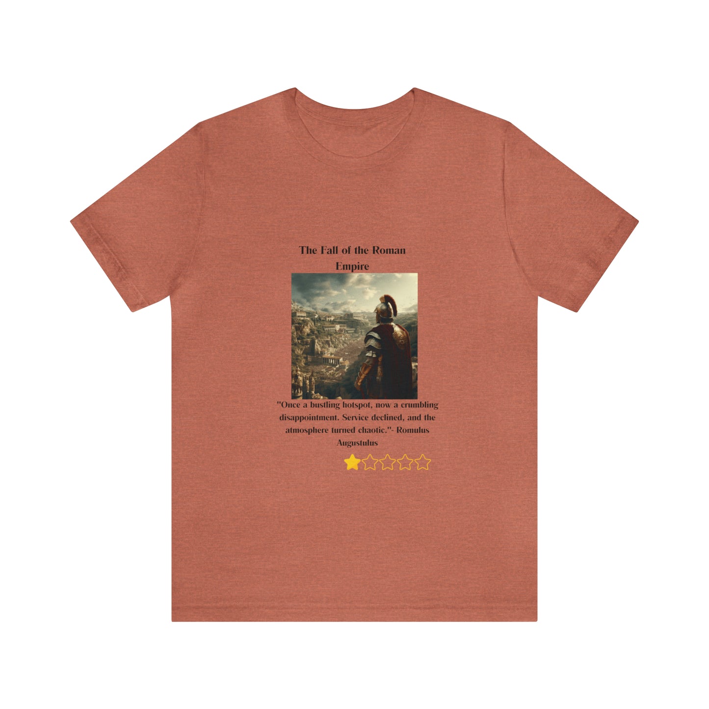 The Fall of Rome" Yelp Review tee,