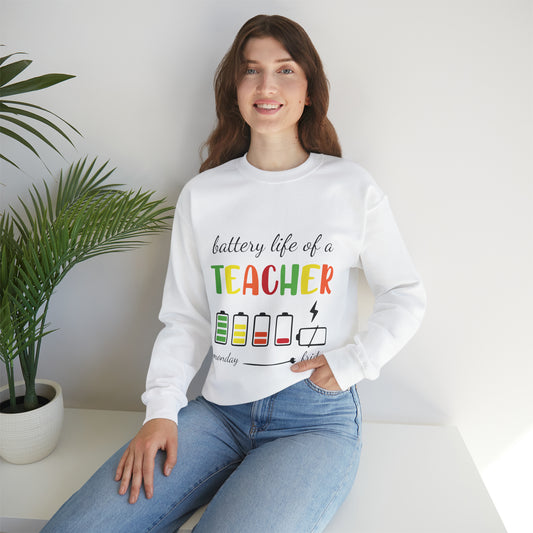 Battery Life of a Teacher Unisex Heavy Blend™ Crewneck Sweatshirt