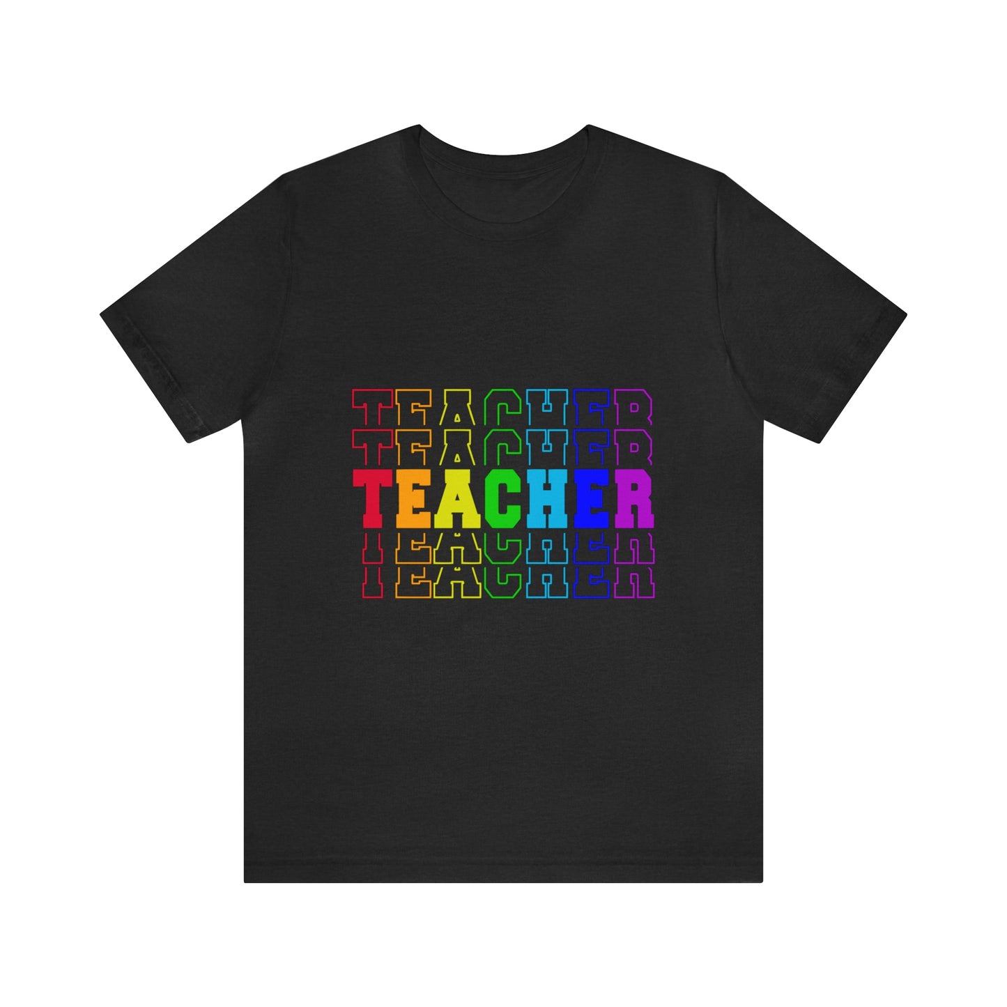 Colorful and fun "Teacher" Unisex Jersey Short Sleeve Tee