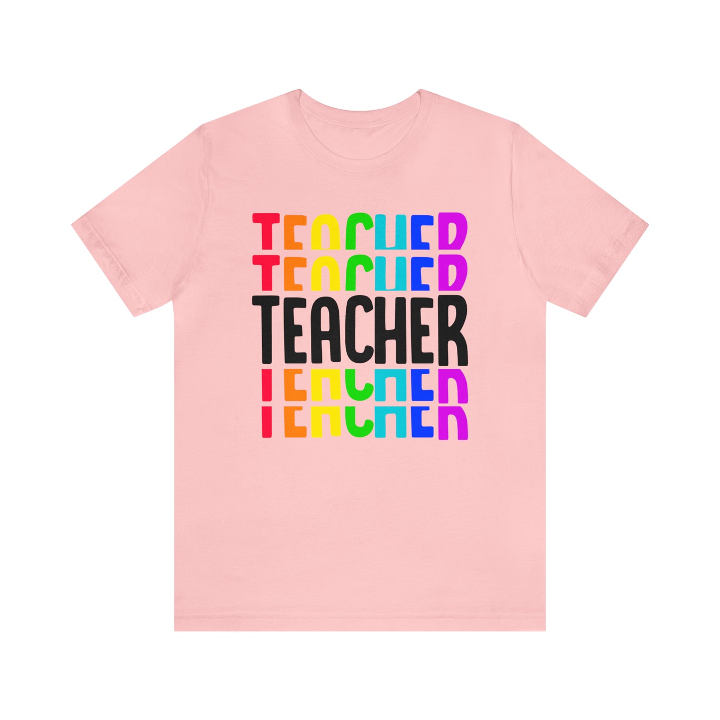 Rainbow & Black Teacher tee