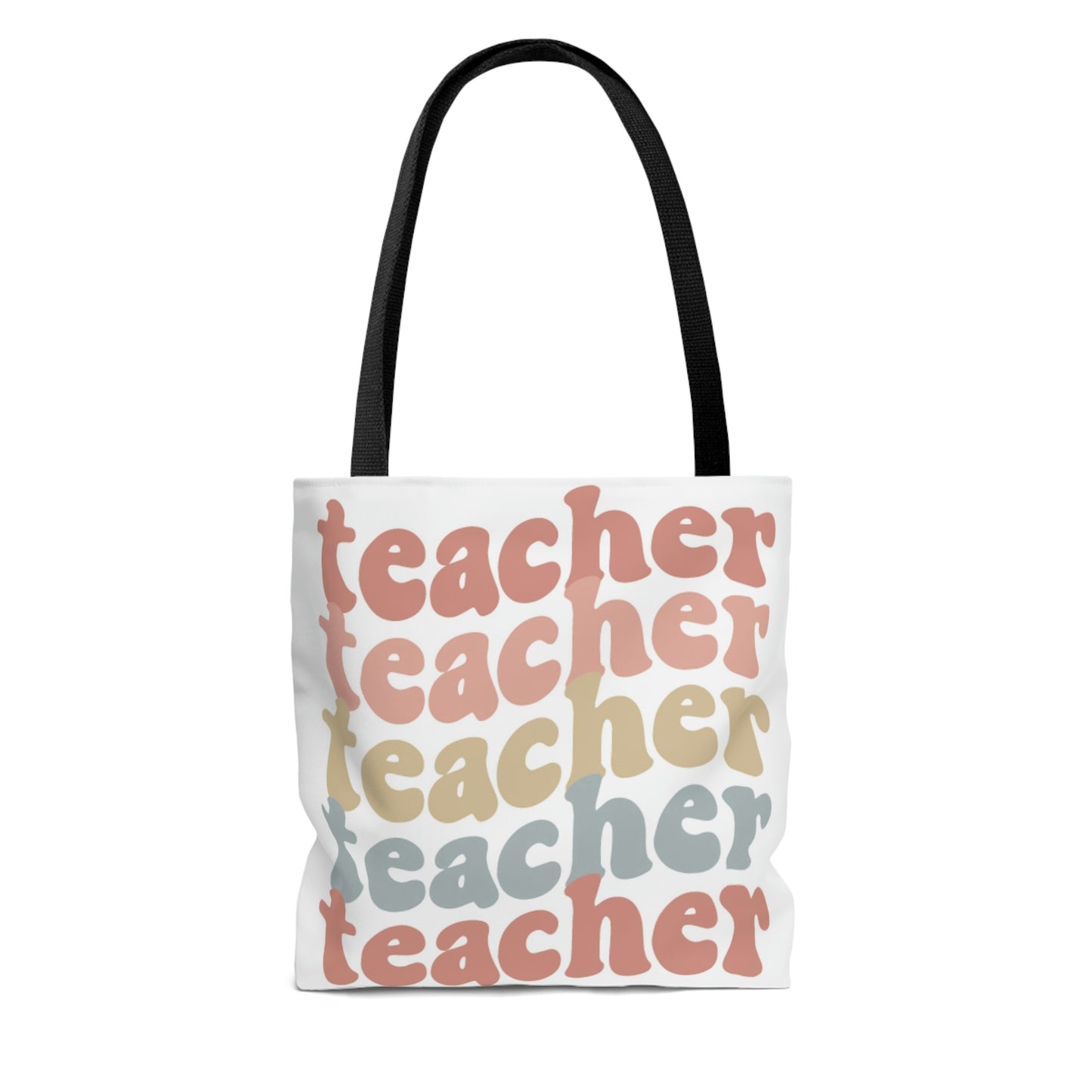 Retro Rainbow Double sided Teacher Tote Bag