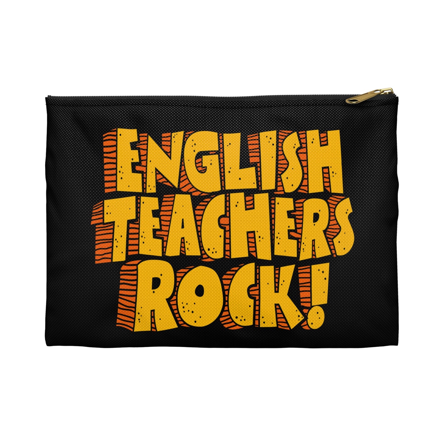 "English Teachers Rock" Black Accessory Pouch