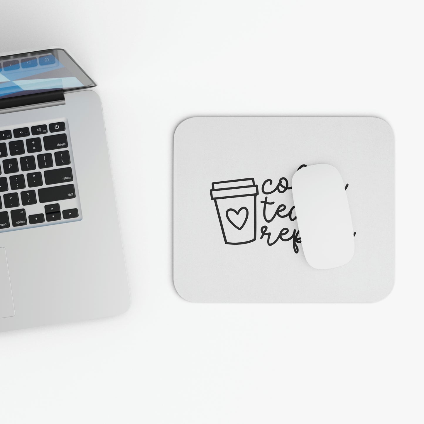"Coffee, teach, repeat" mousepad (Rectangle)