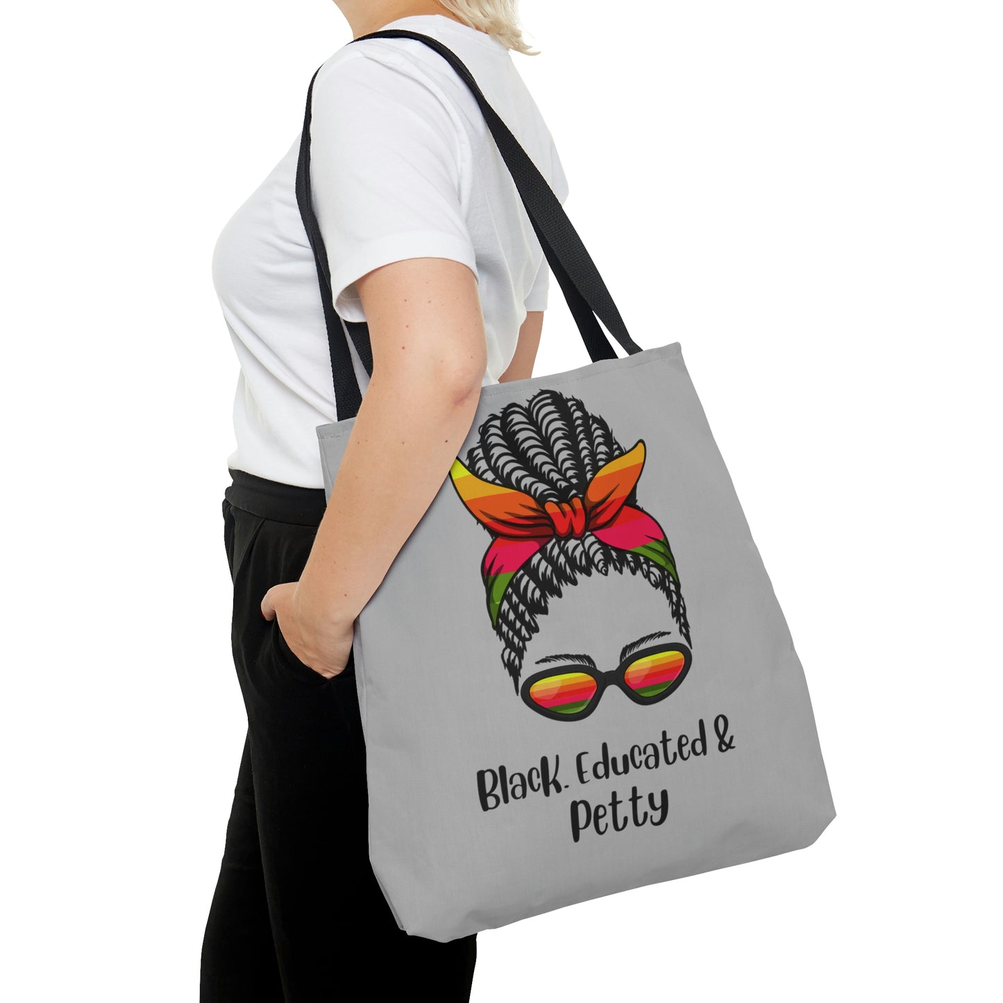 Black Educated & Petty Tote Bag