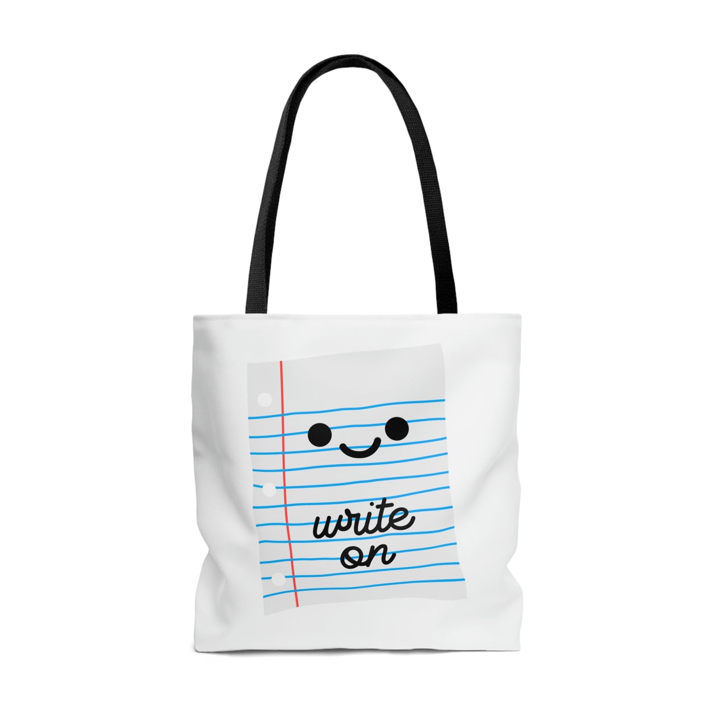 "It's a great day to write an essay"& "Write on" in color Tote Bag