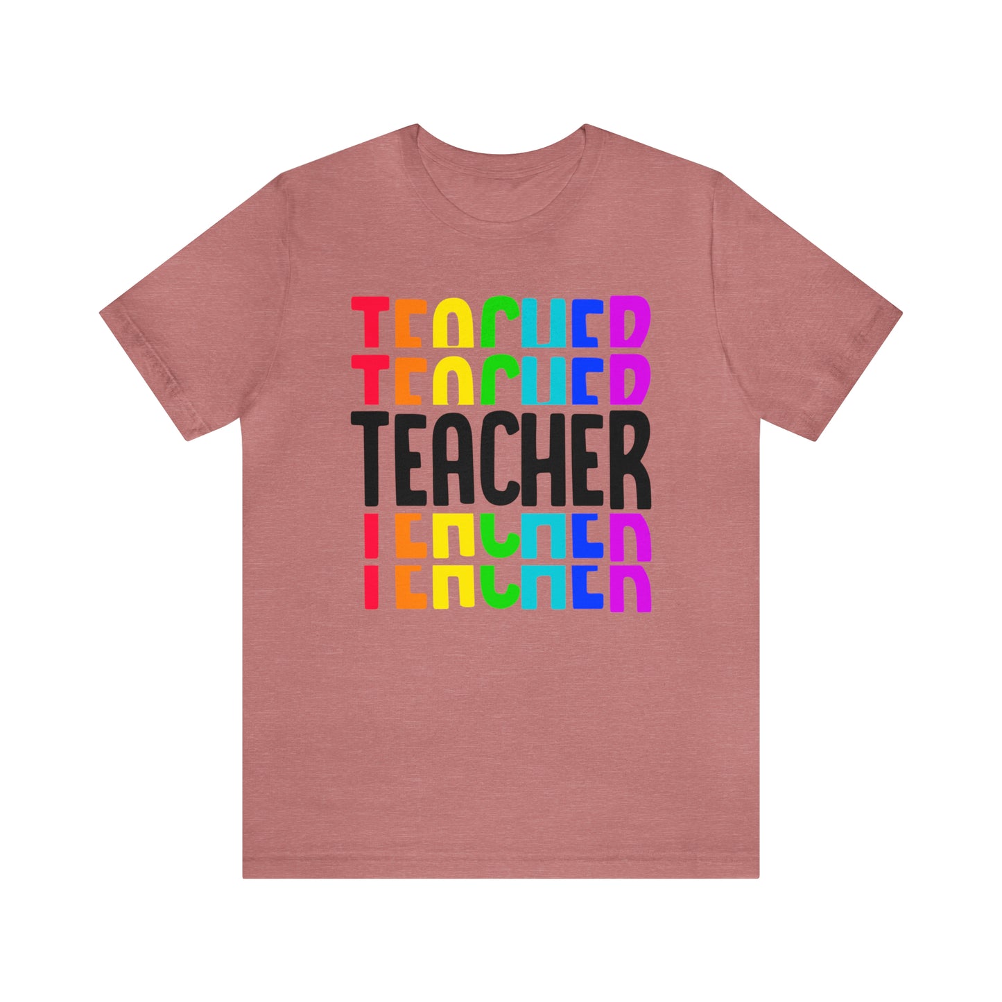 Rainbow & Black Teacher tee
