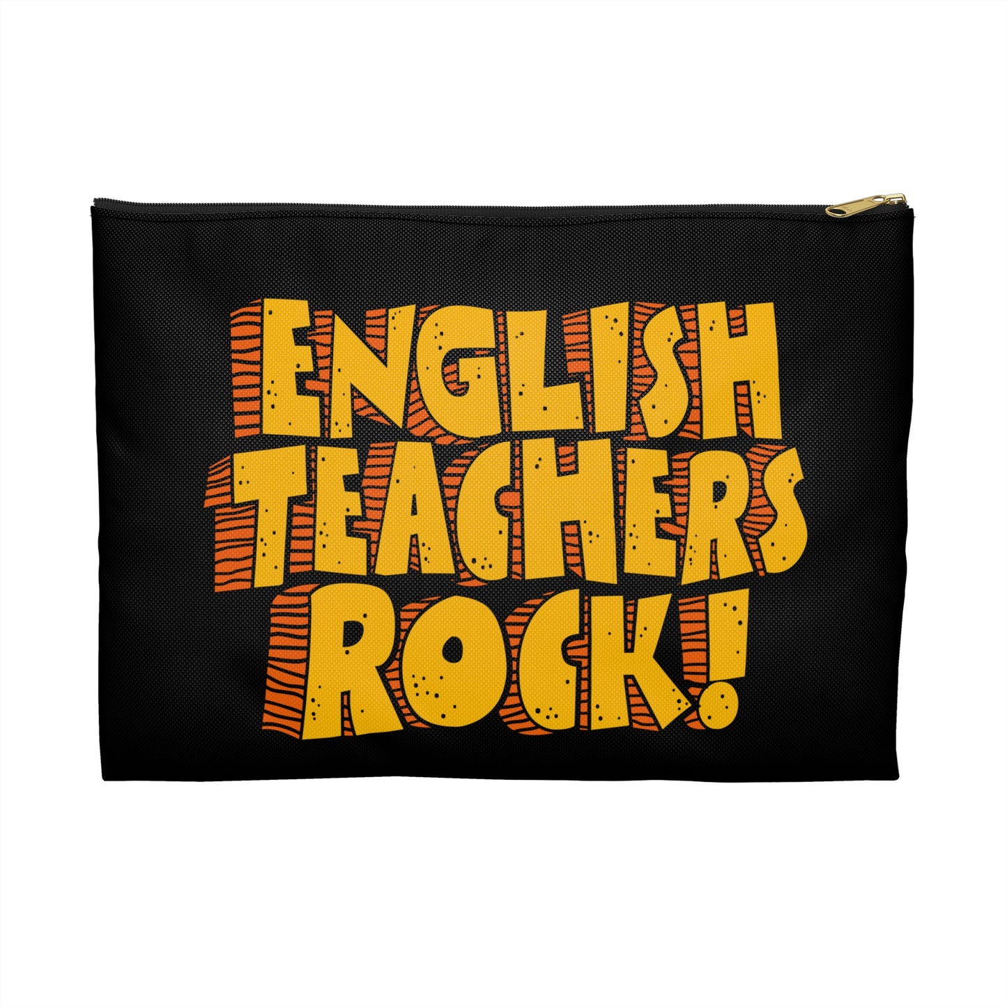 "English Teachers Rock" Black Accessory Pouch